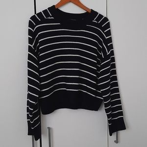 Drop Shoulder Striped Sweater